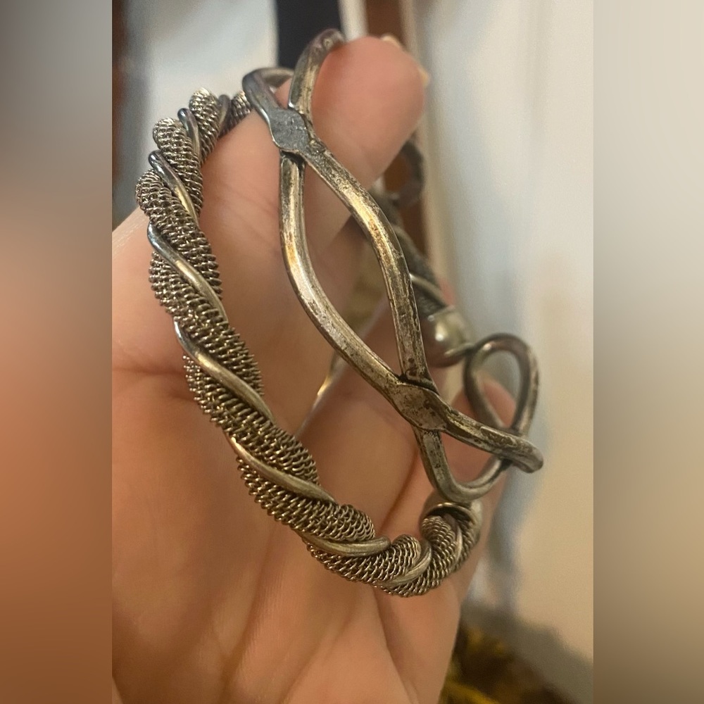Bracelet costume jewelry tarnished silver